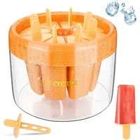 Refined Living Eisform Silikon Eisformen Set mit 8 Formen & Stielen, BPA-frei, mit Deckel, (Popsicle Form für Eis am Stiel, Eis am Stiel Form, Eisformen Silikon, Eis am Stiel selber machen, Einfaches Herauslösen, Lebensmittelechtes Material, kreative