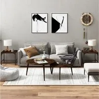 furnicato Couchtisch Industrielle Beistelltische 40 x 40 x 35 cm in Räuchereiche (2-St), Stabile Satztische mit verstellbaren Beinen für das Wohnzimmer