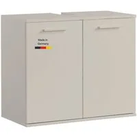 mokebo Waschbeckenunterschrank Der Waschbär (60x70x34 cm, in Kaschmir) Made in Germany, Waschtischunterschrank aus Holz in Beige Kaschmir