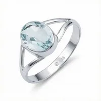 mantraroma Silberring HARDIN aus 925 Silber mit blau Topas (Ring mit Schmuckbeutel), Damenring aus 925er Silber