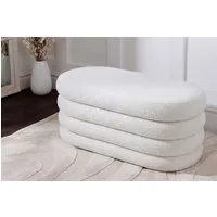 riess-ambiente Sitzbank VOGUE 85cm weiß (Einzelartikel, 1-St), Wohnzimmer · Bouclé · rund · mit Stauraum · Scandinavian Design