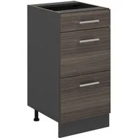Vicco Unterschrank R-Line, Edelgrau/Anthrazit, 40 cm mit Schubladen, ohne Arbeitsplatte (1-St)