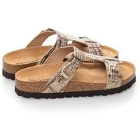purosteps Merida-Eco 17952-metallic-braun Sandale Echtes Leder, Natur Materialien, Komfortables Fußbett, Made in Spain