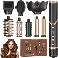 MOPUEA Multihaarstyler Multihaarstyler Haarstyler 8-in-1 Haarstyler und Föhn Europäische Norm, mit LCD-Anzeige zusammenklappbare Griff und Überhitzungsschutz
