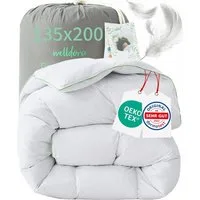 Welldora Daunenbettdecke, Komfort Allergiker Bettdecke Winter, Fachärztlich geprüft, Füllung: 100% Extraweiche Federn & Daunen, Zertifiziert für Tierwohl, Dicke extrawarme Winterdecke