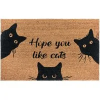 HANSE Home Fußmatte Mix Mats Kokos Cat Fan, Türmatte, rechteckig, Höhe: 15 mm, Kokos, Schmutzfangmatte, Outdoor, Rutschfest, Innen, Kokosmatte, Flur