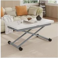 VOWNER Couchtisch 3-in-1, Höhenverstellbar & Ausziehbar, Esstisch, Wohnzimmertisch (1-St), Platzsparend & Umwandelbar für Ess- & Wohnzimmer