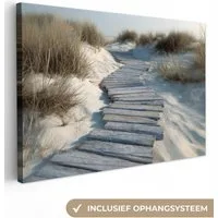 OneMillionCanvasses® Leinwandbild Pfad - Regale - Dünen - Gras, Fotodruck (1 St), Leinwand Bilder Klein, Wand Dekoration Aesthetic 30x20 cm