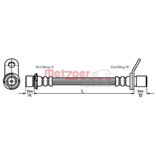 Metzger Bremsschlauch hinten rechts Toyota Avensis T22