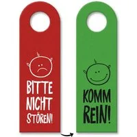speecheese Dekohänger Nicht stören oder Komm rein Türhänger mit Gesichtern in Rot Grün Gast