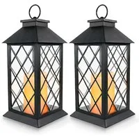 EAXUS LED Laterne Sturmlaterne mit warmweißer LED-Kerze, realistischer Flackereffekt, LED fest integriert, Warmweiß, Gartenleuchte