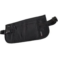 Traveller Bauchtasche Geldgürtel 2 Fächer Reisepass flach undercover Safe Money Belt, weicher Fleece auf der Rückseite