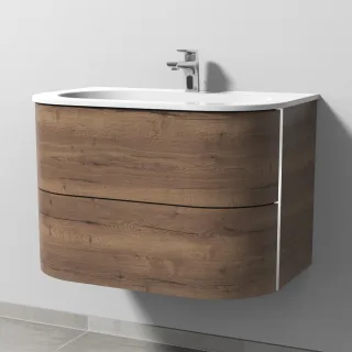 Sanipa 4balance Keramik-Set mit 2 Auszügen, Eiche-Tabak, DL40250 DL40250