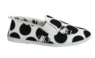 Flossy Style Hello Kitty Womens Schwarz/Weiß Plimsolls