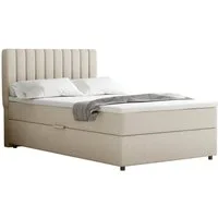 Homesy Boxspringbett EVEREST – Komfortables Einzelbett im modernen Trenddesign (Bett inkl. einem Bettkasten und Topper), Große Auswahl an Polsterfarben