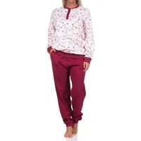 Normann Pyjama Damen Interlock Pyjama lang mit Bündchen - auch in Übergrößen
