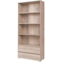 Beautysofa Bücherregal COSMO, Großes Standregal mit 2 Schubladen und 4 offenen Fächern, Breite: 92 cm