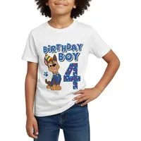Spreadshirt T-Shirt Paw Patrol 4 Jahre Geschenk 4. Geburtstag Chase Kinder T-Shirt (1-tlg)