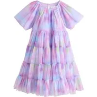 Next Partykleid Festliches, gestuftes Mesh-Kleid, Regenbogen (1-tlg)