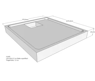 Neuesbad Wannenträger für Bette superflach 110x100x3,5 SD22777