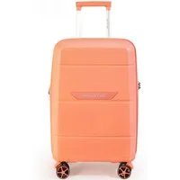 NEWCOM Hartschalen-Trolley L/66cm Hartschalenkoffer, Polypropylen, Erweiterbar, TSA-Zahlenschloss, 4 Rollen, 360° drehbar, 24 Zoll, Orange, leichter & robuster Reisekoffer