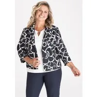 FRANK WALDER Kurzblazer mit großem Blumenprint