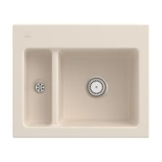 Villeroy und Boch Subway 60 XM Einbauspüle 678000FU Spülbecken, 620 x 510 mm, ivory CeramicPlus