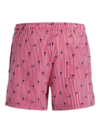 JACK&JONES - JPSTMAUI BREEZE MINI STRIPE SWIM SRT SN Rot - Gr. - L