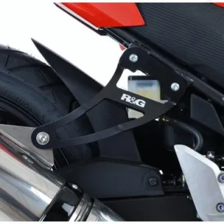 R&amp;G Auspuffhalter Set für Honda CBR 300 R Bj. 2014-2017 inkl. Abdeckung Soziusraste / Aluminium