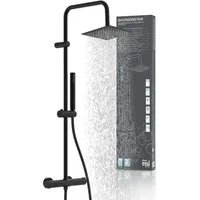 Eisl Brausegarnitur SHOWERSTAR, Höhe 96 cm, 1 Strahlart(en), Komplett-Set, Regendusche 20x20cm, Umsteller, Antikalk, Höhenverstellbar, Thermostat