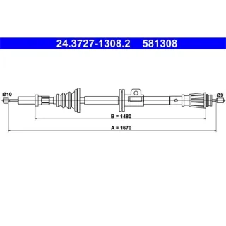 ATE Handbremsseil hinten Volvo 850 S70 V70