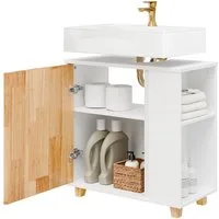 SoBuy Waschbeckenunterschrank BZR75, Waschbeckenunterschrank Waschtischunterschrank Badschrank Badmöbel mit 2 offene Fächer und 1 Tür