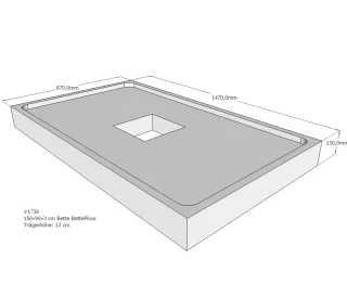 Neuesbad Wannenträger für Bette Floor 1500x900 SD22838
