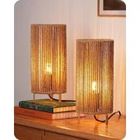 EDISHINE LED Nachttischlampe EDISHINE Nachttischlampen 2er-Set, inkl. 4W LED Leuchtmittel, LED wechselbar, Tageslichtweiß, Moderne Tischlampe mit Metallgestell, E27 Fassung, 2700K Warmweiß