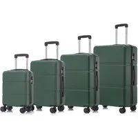 YONSLY Trolleyset Koffer Set 4-tlg, Trolley Reisekoffer mit 4x 360° Rollen, 4 Rollen, (4 tlg., Hartschalen Koffer Set S/M/L/XL), Zahlenschloss, Weicher Gummigriff