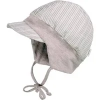 MAXIMO Schirmmütze (1-St) Beige-Streifen, Leinenoptik, UV50, Baby-Boy