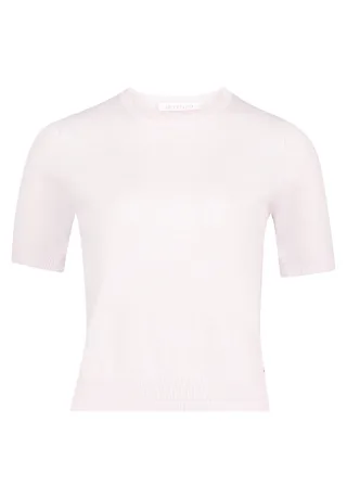 Betty & Co - Feinstrickpullover mit kurzen Ärmeln und Rundhals pink - Gr. - 46