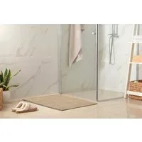 LUXOR living Badematte Atlanta, 50x80 cm, Badvorleger, Badezimmer Teppich, Höhe 10 mm, beidseitig nutzbar, fußbodenheizungsgeeignet, Baumwolle, rechteckig, Badematte, Badteppich, Duschvorleger, Uni Farben, saugstark