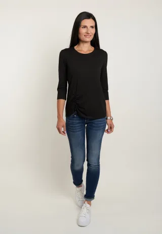 Seidel Moden 3/4-Arm-Shirt mit Raff-Detail vorne - MADE IN GERMANY
