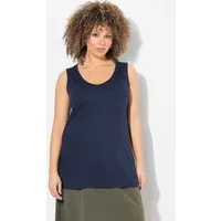 Ulla Popken T-Shirt Top Rippjersey Slim V-Ausschnitt ärmellos