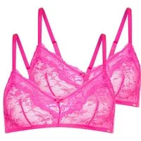Dorina Bralette-BH ORIGINS-2PP (2er Pack) durchgehende Spitze mit Spitzenbesatz an den Körbchen, ohne Bügel