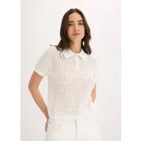 bonprix Strickpullover aus reiner Baumwolle, bequeme Passform, mit Ajour-Strickmuster