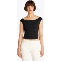 Tommy Jeans Tanktop TJW BOAT NECK TOP SS EXT mit Logostickerei