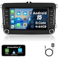 A-Sure 7" 8-Core Android 15 Carplay Für VW Golf 5 6 Passat Touran Caddy Jetta Autoradio (Digitalradio (DAB), FM, AM)