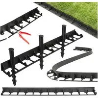 Bellushortus Rasenkante Schwarze, stabile Rasenkante für den Garten, 4,5 cm + Anker GRATIS