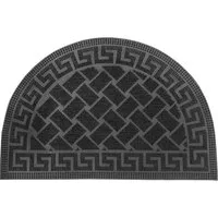 relaxdays Fußmatte Halbrunde Gummi Fußmatte mit Muster, Höhe: 6 mm, A