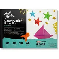 Mont Marte Bastelkartonpapier Bastelpapier-Set mit 50 x Blatt, A5 oder A4, 90 gr², je 5 x 10 Farben, leicht texturiert