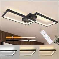 ZMH LED Deckenleuchte Wohnzimmer Modern Deckenlampe Dimmbar mit Fernbedienung Büro, Augenschutz, Einfache Installtion, LED fest integriert, 3000-6500K, Schlafzimmerlampe aus Metall für Esszimmer Flur
