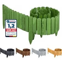 Garronda Rasenkante Beeteinfassung Holz Rollzaun Flexibler Rollborder Länge: 2m GD-0046