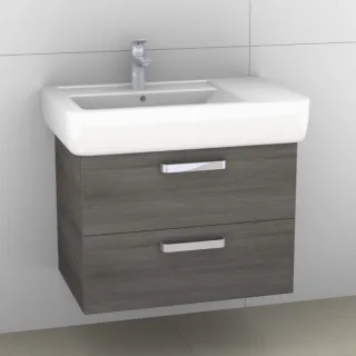 Artiqua 413 Waschtischunterschrank für Renova Plan 122180 Graphit Struktur quer, 413-WU2L-K19-7098-4 413-WU2L-K19-7098-401